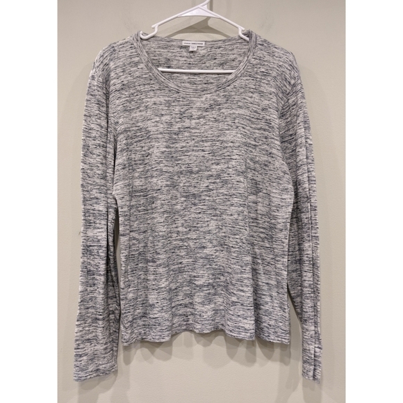 Standard James Perse Heathered Gray Long Sleeve Round Neck Top - Picture 2 of 7